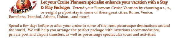 Let your Fran Mozzott Specialist Enhance your vacation with a Stay and Play Package!